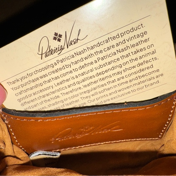 Patricia Nash Tan Leather Floral Pouch - Picture 4 of 8